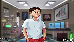 summertimesaga miss okita takes off her robe episode 1 scene 25