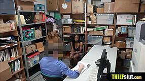 Hot Ebony Teen Punished and Fucked on CCTV After Shoplifting