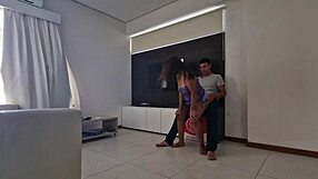 after the game, cuckold invites friend to fuck his tattooed wife