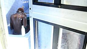 Big booty African amateur stepsister Corry gets fucked in the bathroom