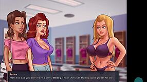 asian teacher gets her pussy tickled in summertime saga