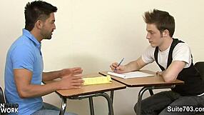 gay students fucking in the classroom with anal and blowjob