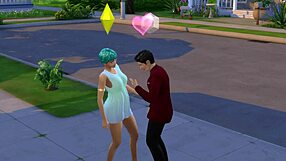Sims 4 cartoon sex: A blowjob in front of people and hard sex