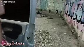 trailer dogging with 3 guys banging me hard and cumming in my mouth on the street