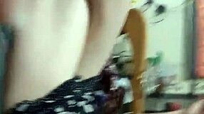Real small tits wife banged her husband at home and was recorded on camera