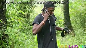 BBW pornstar squirts in outdoor African threesome sex tour.