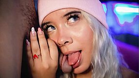 i watch this sexy blonde girl give a deepthroat blowjob with so much care and love on webcam