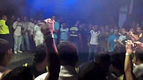 i saw this sexy latina strip naked at the club, ripping her clothes off while dancing.