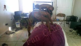 cowgirl riding with ebony milf