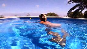 Exuberant European MILF gets penetrated in doggystyle under the water by her pretty partner.