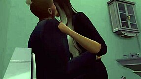 i watched co-workers fingering and licking in the bathroom, hot 3d animation.