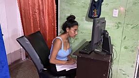 My secretary wants her big tits milked so I please her with toys and cock