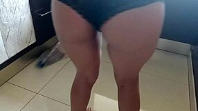 Horny Latina Teen Maid Wakes Up and Cleans Home in Lingerie