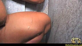 Gloryhole porn - amazing hot interracial blowjob