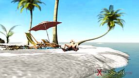 a young hottie enjoys outdoor fun with big black companion