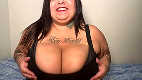 mary jhuana shows off her huge natural tits in voyeur solo