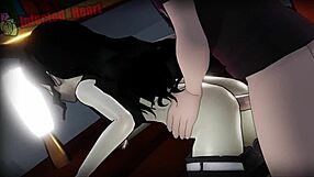 Jaune and Blake share a moment in a cartoon loop