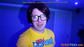 Tricked Leeds Geek Feels Intense Pleasure Sperming Big Beauty In Mouth First Time