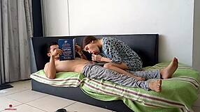 while studying for a big exam my sister helps me relax