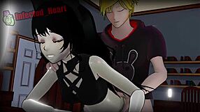 Jaune and Blake share a moment in a cartoon loop