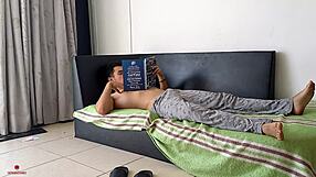 while studying for a big exam my sister helps me relax