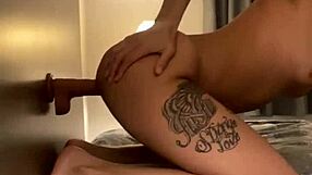 diamond briightt pounds headboard with dildo in solo latina tattooed petite session