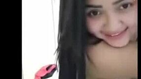 Gigantic Bouncing Asian Boobs Dancing with Striptease and Clothes Ripped