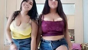 Gigantic Bouncing Asian Boobs Dancing with Striptease and Clothes Ripped