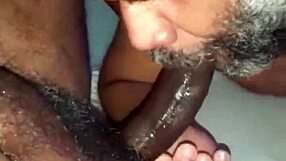 I'm sucking the black security guard's cock!