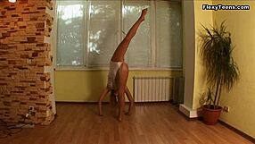 Wow, Russian Alla Klassnaja is insanely flexible doing naked bridges! She spreads everything for the camera.