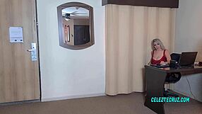 Guy comes for job interview with unexpected mature woman