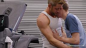 tattooed masseuse passionately sucks during nuru massage