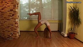 Wow, Russian Alla Klassnaja is insanely flexible doing naked bridges! She spreads everything for the camera.