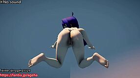 Bikini girl boldly dances with big tits and ass in anime hentai