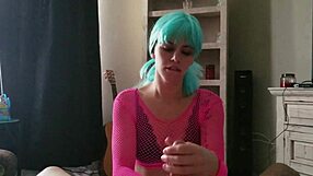 Girlfriend Sucks Cock on Knees in Homemade Mirror Scene