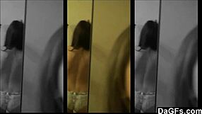 Watch this petite brunette have fun alone with her camera