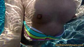 Does this brunette teen lick her babe's feet in outdoor POV lesbian fun?