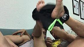 Unleashing raw power with bareback action on a Mexican sofa. Get ready for intense pounding!