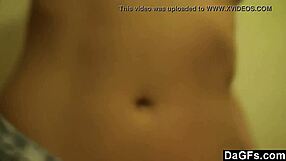 Watch this petite brunette have fun alone with her camera