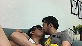 Unleashing raw power with bareback action on a Mexican sofa. Get ready for intense pounding!