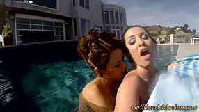 Does this brunette teen lick her babe's feet in outdoor POV lesbian fun?