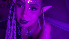 Pocahontas explores big ass with glass toy in victorious halloween theme