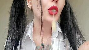 Dirty Boy Swallows Dominatrix Nika's Spit