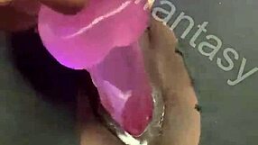 Bold Ebony Babe Toys Her Creamy Pussy With Dildo For Intense Masturbation