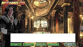 In the game, the witch is bound in bondage and fucked with fire.