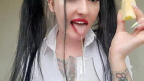 Dirty Boy Swallows Dominatrix Nika's Spit