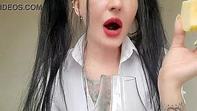 Dirty Boy Swallows Dominatrix Nika's Spit