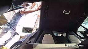 brunette babe roxy sucks cock then takes it in her ass and pussy bent over