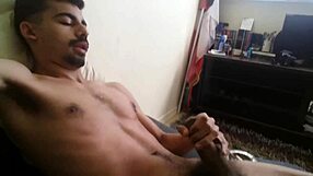 raoni jerks off and cums solo twink