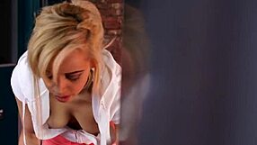 i sneak into the girls locker room to watch a cute british blonde and peek down her top